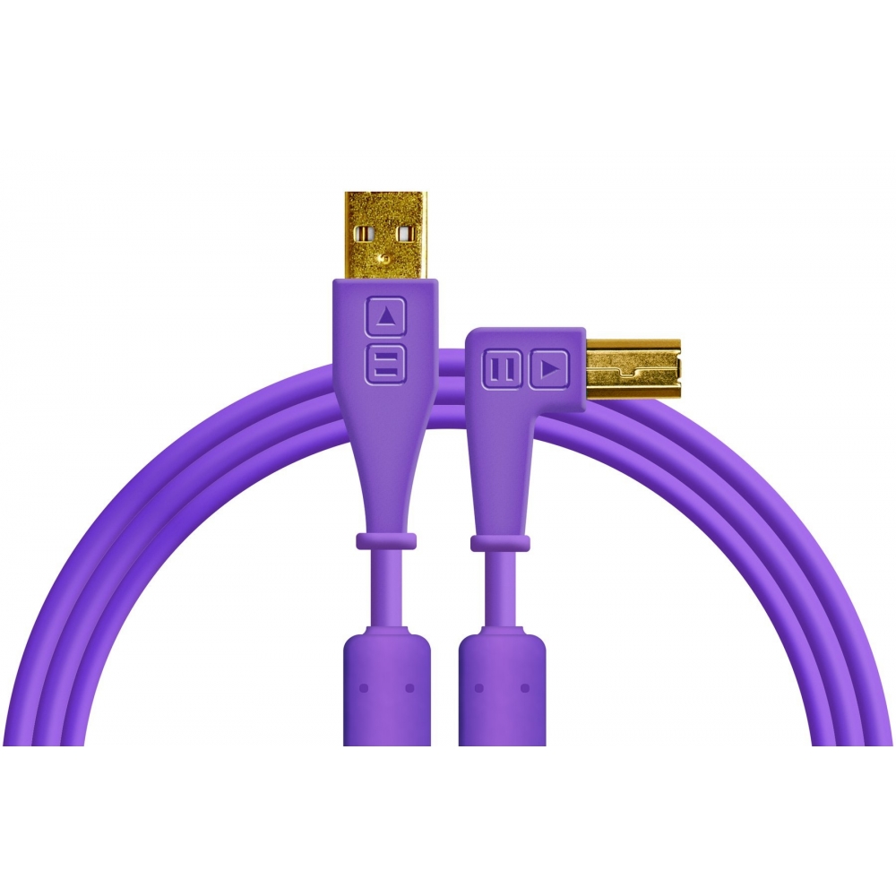  DJ Tech Tools Chroma Cables USB-A Purple (angled)